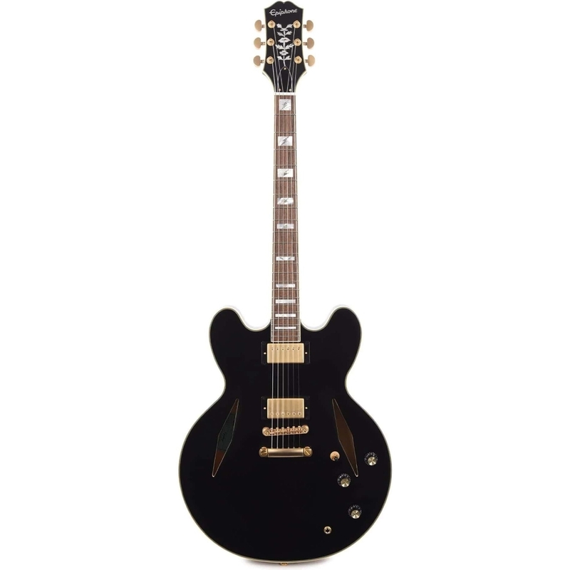 Epiphone ETSEWBAGGH3 Emily Wolfe Sheraton Stealth Semi-Hollow Electric Guitar - Black Aged Gloss - Include Gig Bag