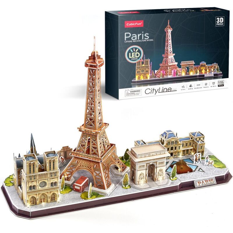 Cubic Fun LED Cityline Paris 3D Puzzle (115 Pieces)