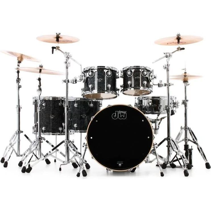 DW Drums DW-PER-BLK.D-7 Performance Series 7-Shell Bop Kit - Black Diamond Finish Ply - Cymbals & Hardware Not Included