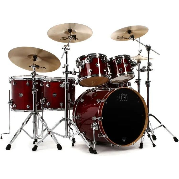 DW Drums DW-PER-CHR.S-7 Performance Series 7-Shell Bop Kit - Cherry Stain Lacquer - Cymbals & Hardware Not Included