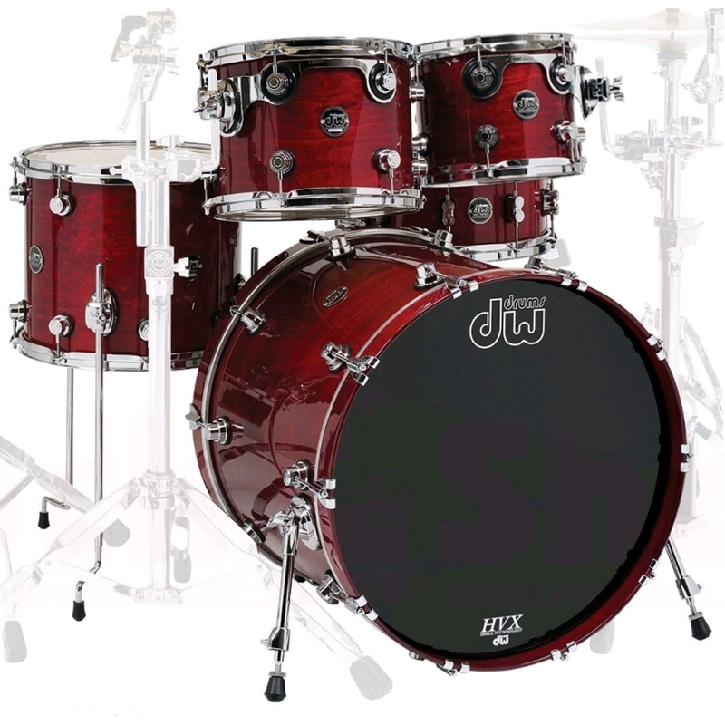 DW Drums DW-PERFORM-CHRY Performance Series 5-Shell Bop Kit - Cherry Stain Lacquer - Cymbals & Hardware Not Included