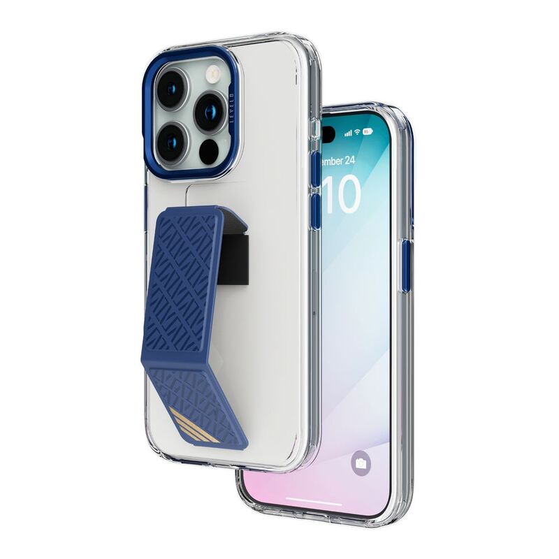Levelo Morphix Clara Grip Case For iPhone 15 Pro - Blue Levelo Morphix Clara Grip Case For iPhone 15 Pro - Blue