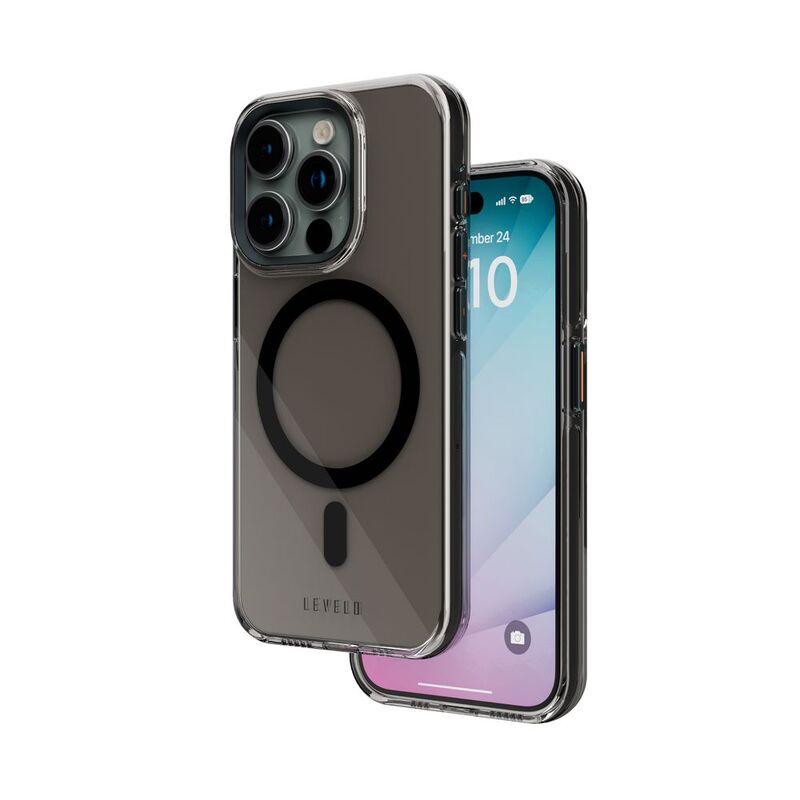 Levelo Allure PC Hard Case For iPhone 15 Pro Max - Smoke Clear Levelo Allure PC Hard Case For iPhone 15 Pro Max - Smoke Clear