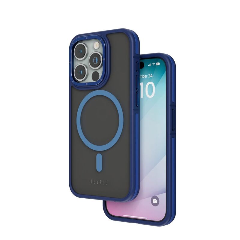 Levelo Rouge Case For iPhone 15 Pro Max - Blue Levelo Rouge Case For iPhone 15 Pro Max - Blue