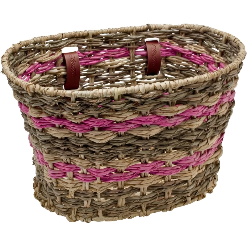 Electra Natural Espresso Palm Frond Basket Pink