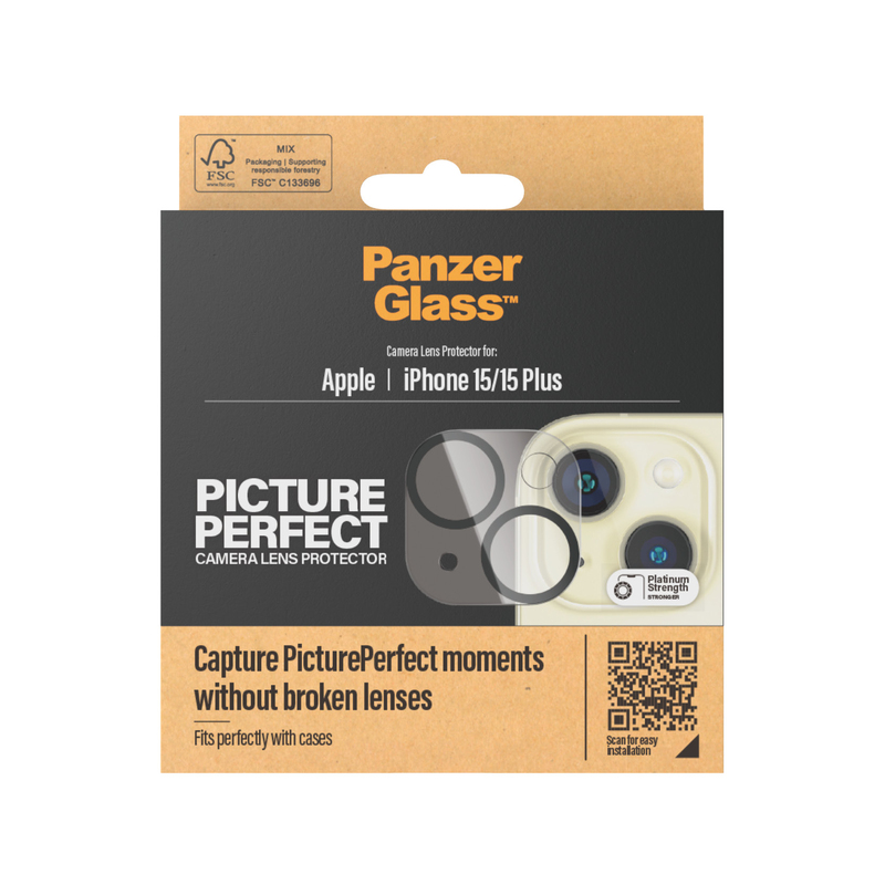 PanzerGlass Lens Protector for iPhone 15 / iPhone 15 Plus - Picture Perfect Plate Camera Lens