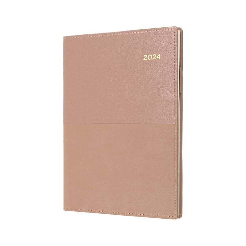 Collins Debden Valour Calendar Year 2024 A5 Day-To-Page Diary (With Appointments) - Rose Gold