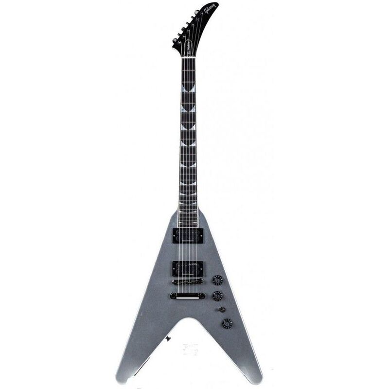 Gibson Custom Dave Mustaine Flying V EXP Electric Guitar - Silver Metallic