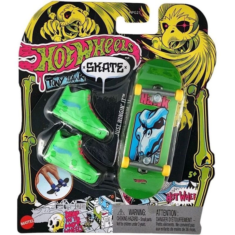 Hot Wheels Skates Neon Bones Tony Hawk Just Wingin' It Fingerboard & Shoe HVK42