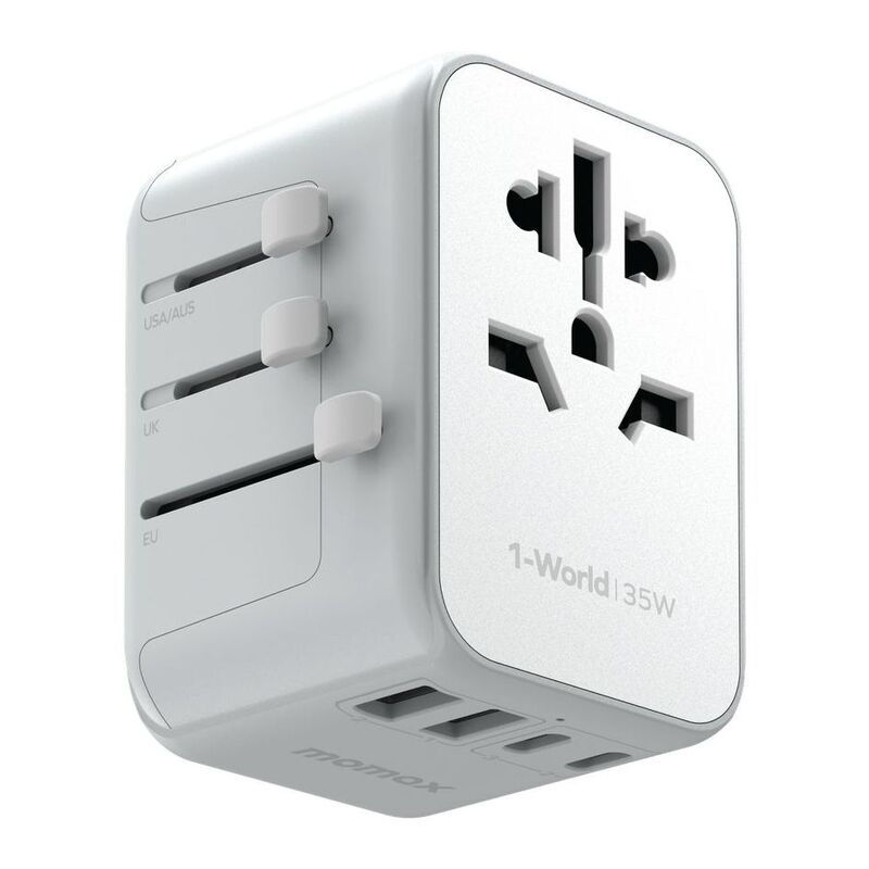 Momax 1-World PD 35W 5-Ports AC Travel Adapter - White