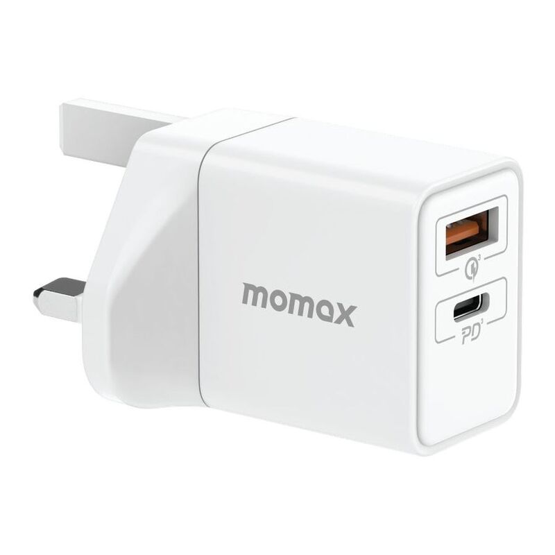 Momax OnePlug 2-Port 25W Wall Charger - White Momax OnePlug 2-Port 25W Wall Charger - White