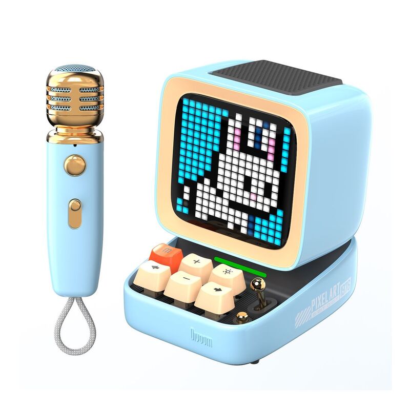 Divoom Ditoomic Bluetooth Speaker Microphone Karaoke Function - Blue