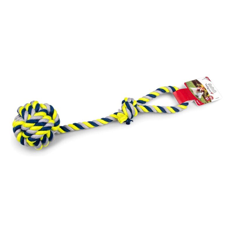 Vadigran Cotton Rope + Handle + Ball 10.5cm Blue/Yellow 54cm