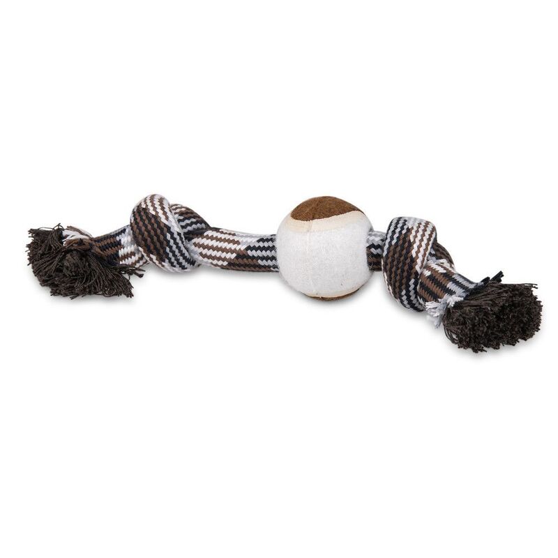 Vadigran Cotton Rope 2 Knots + Tennis Ball Brown 30cm