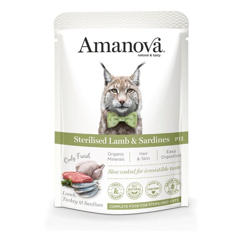 Amanova Wet Cat Sterilised Lamb & Sardines - 85g