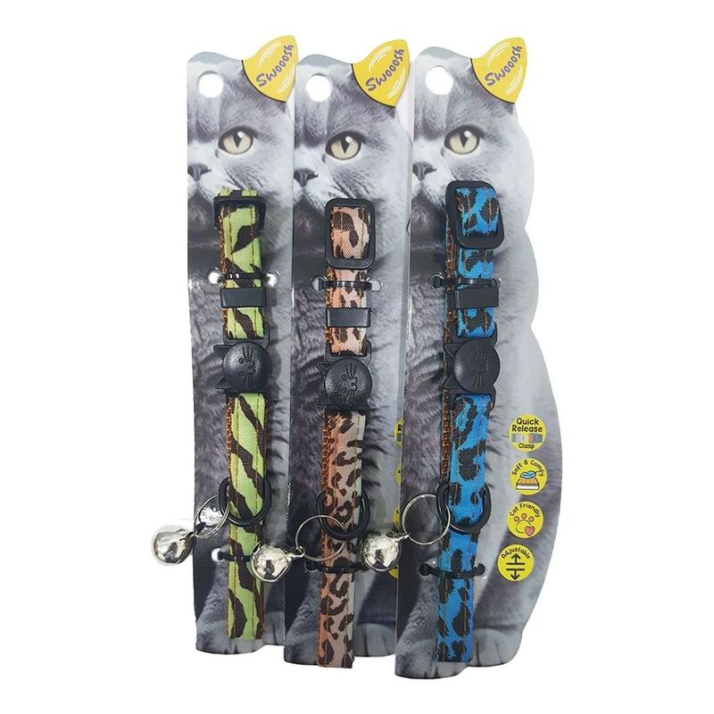 Swooosh The Only Leopard Colorful Safe Cat Collar Multicolor (Assortment - Includes 1) Swooosh The Only Leopard Colorful Safe Cat Collar Multicolor (Assortment - Includes 1)