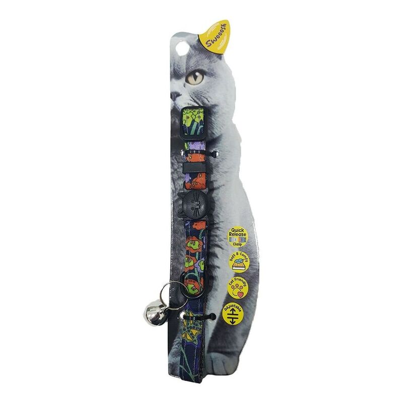 Swooosh Sun & Shine Safe Cat Collar - Grey Swooosh Sun & Shine Safe Cat Collar - Grey