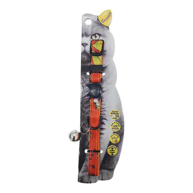 Swooosh Fresh Breeze Safe Cat Collar - Orange Swooosh Fresh Breeze Safe Cat Collar - Orange