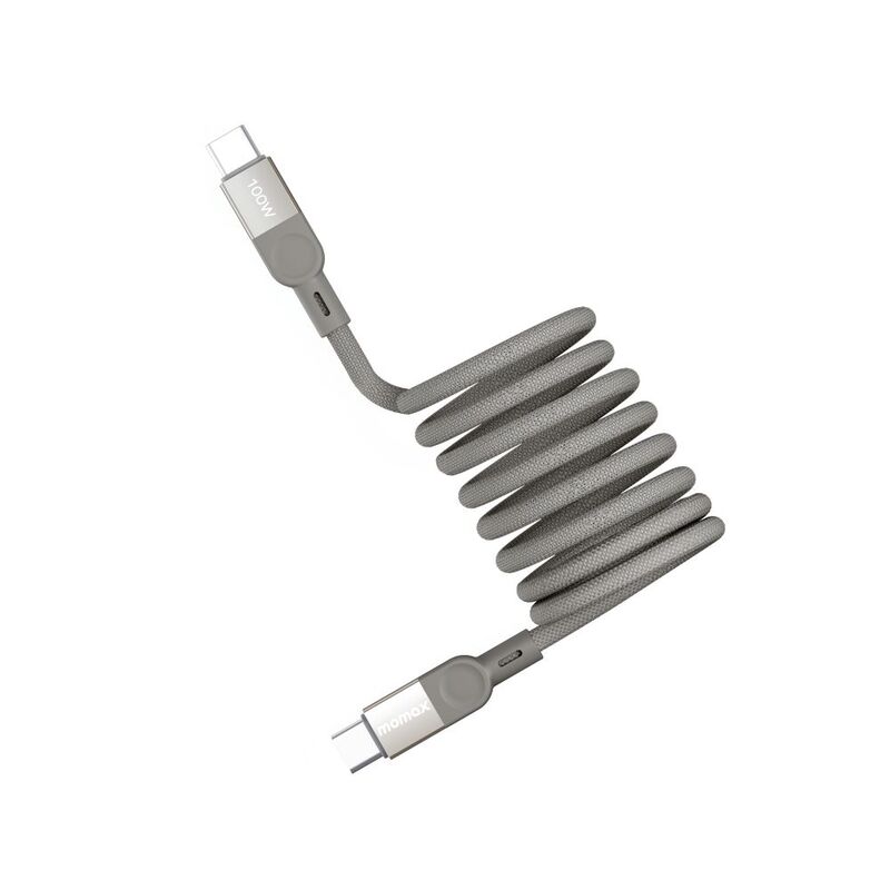 Momax Elite Mag Link 100W USB-C To USB-C Magnetic Cable 1M - Titanium Momax Elite Mag Link 100W USB-C To USB-C Magnetic Cable 1M - Titanium