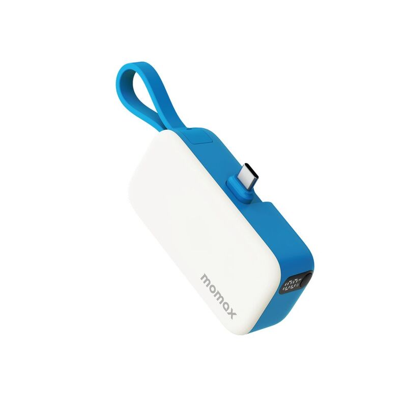 Momax 1-Power Mini 5000mAh 3-In-1 Power Bank With USB-C Plug - Blue