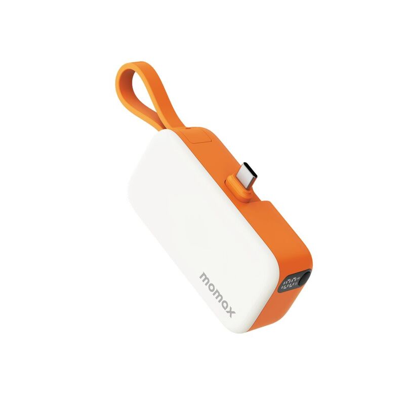 Momax 1-Power Mini 5000mAh 3-In-1 Power Bank With USB-C Plug - Orange
