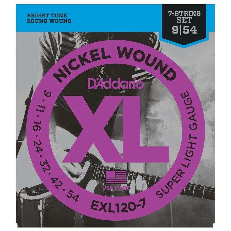 D'Addario EXL120-7 Electric Guitar 7 Strings - Super Light Gauge (9 - 54)