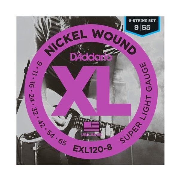 D'Addario String Set Super Light 8-String 9-65