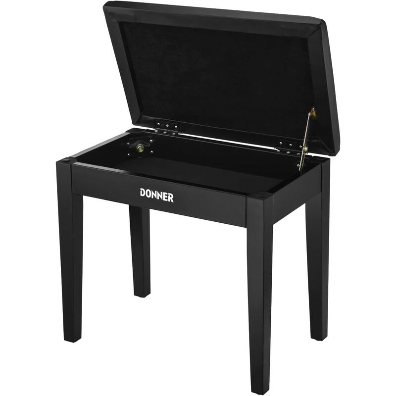 Donner EC2044 Piano Bench Stool with Music Storage - Black