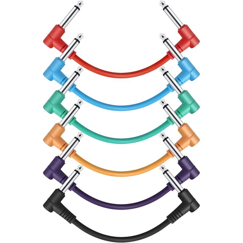 Donner EC2009 Guitar 6-Inch Colored Patch Cable - (Assorted Colors) (Pack of 6) Donner EC2009 Guitar 6-Inch Colored Patch Cable - (Assorted Colors) (Pack of 6)