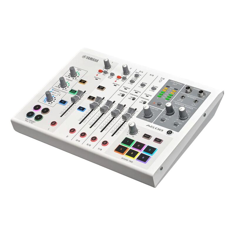 Yamaha AG08W 8-Channel Live Streaming Mixer - White Yamaha AG08W 8-Channel Live Streaming Mixer - White