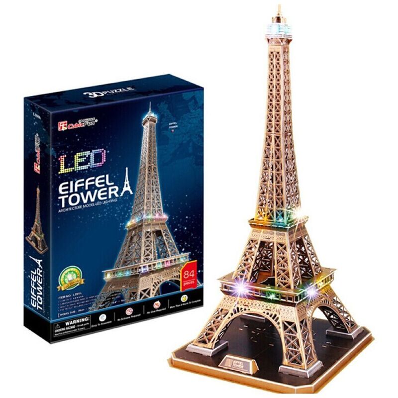 Cubic Fun Eiffel Tower 84 Pcs LED 3D Puzzle