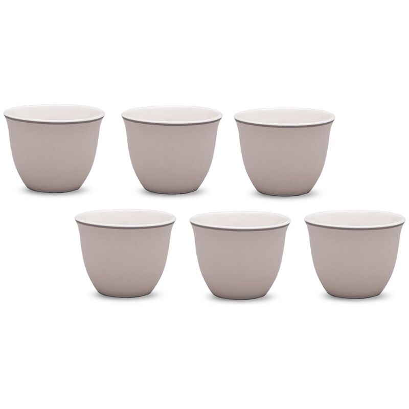 Roomours Coffee CupĀ 70ml (Set of 6) - Beige/Platinum