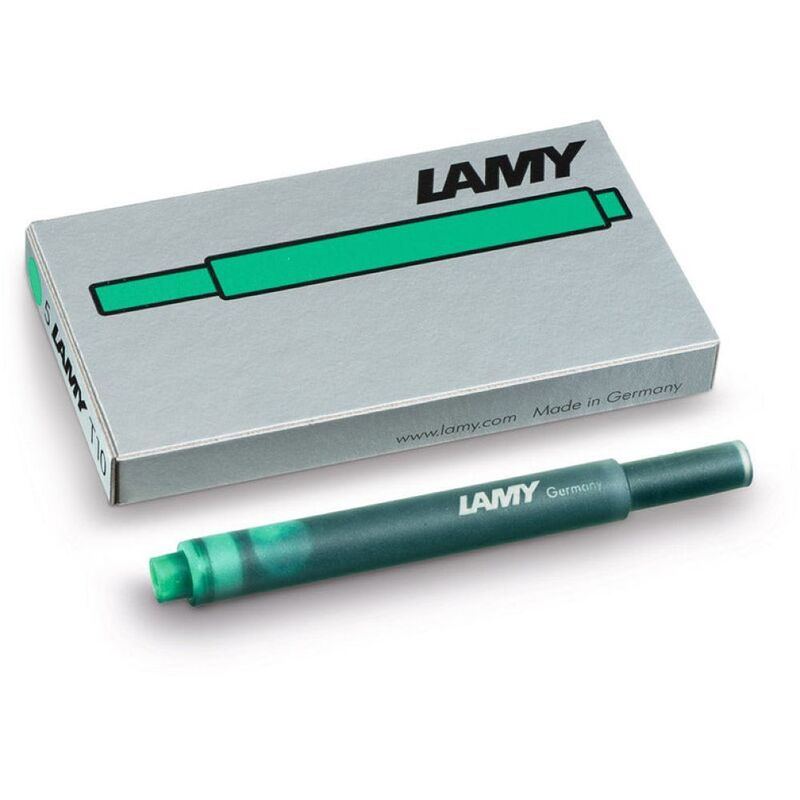 Lamy T 10 Box Ink Cartridges Green 5 Pack