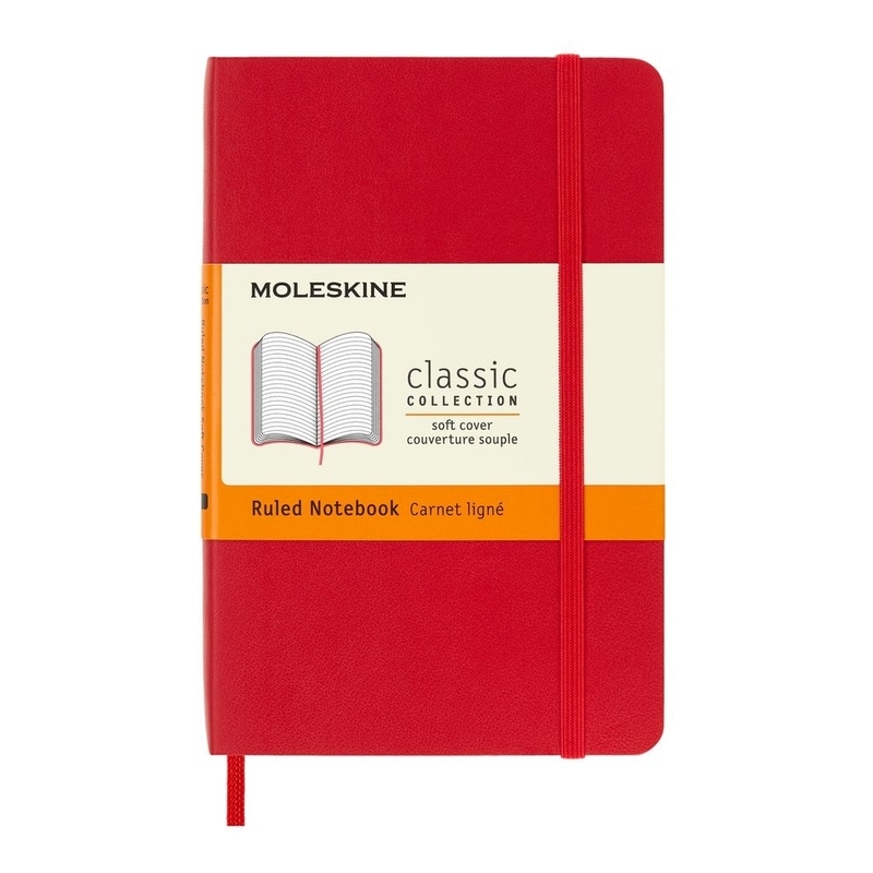 Moleskine Notebook Pocket Ruled Scarlet Red Soft