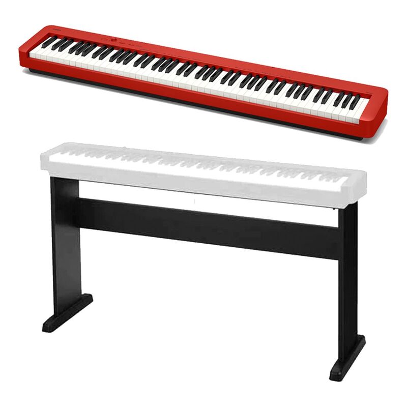 Casio CDP-S160RD Digital Piano with CS46 Stand - Red (Bundle)