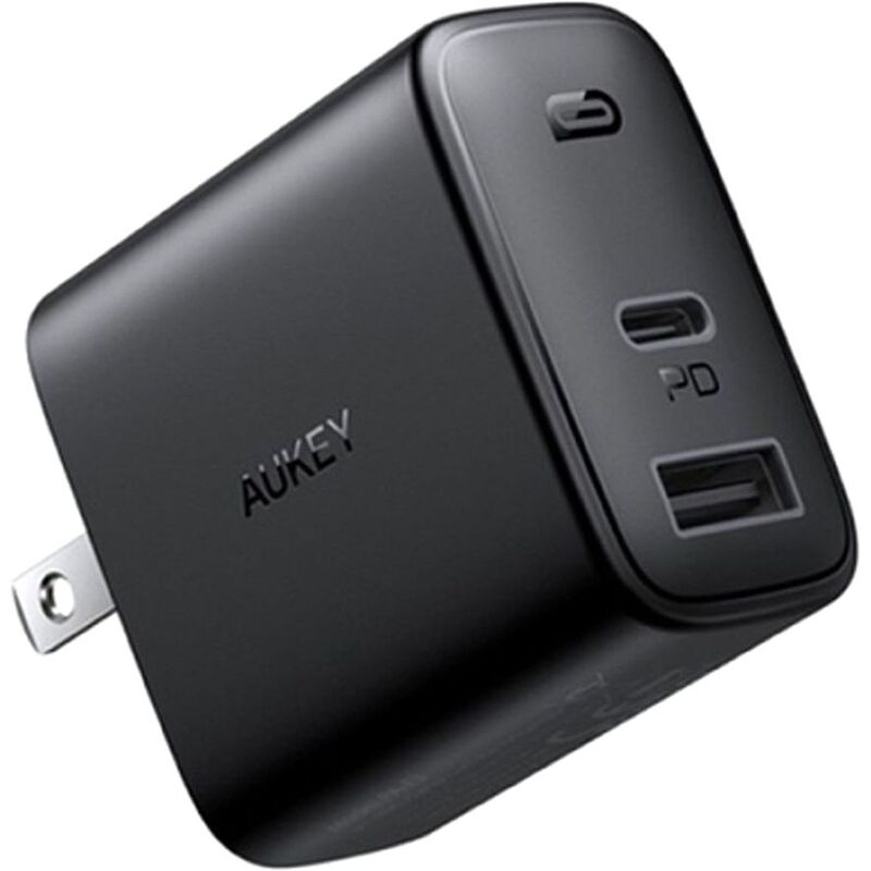 Aukey PA-F3S Dual-Port Compact PD Charger - Black Aukey PA-F3S Dual-Port Compact PD Charger - Black