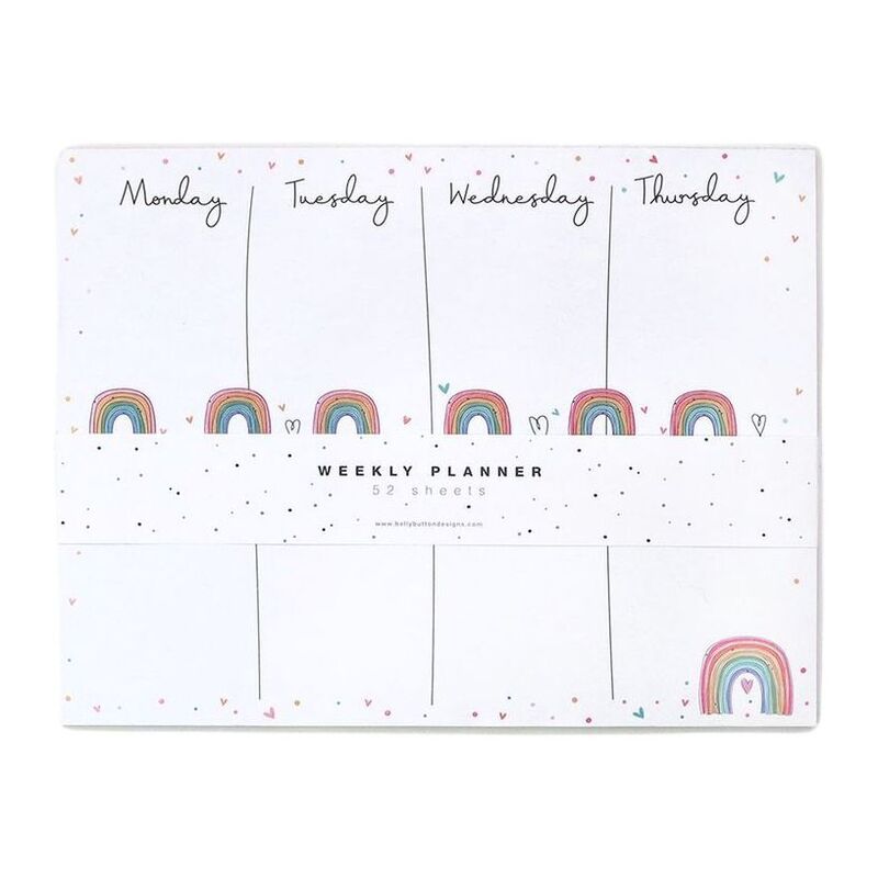 Belly Button Designs Rainbow Weekly Planner - White