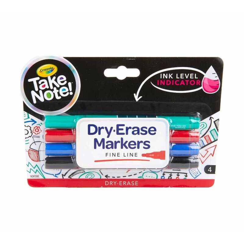 Crayola Take Note Fine Line Dry-Erase Colored Markers (Set of 4) Crayola Take Note Fine Line Dry-Erase Colored Markers (Set of 4)
