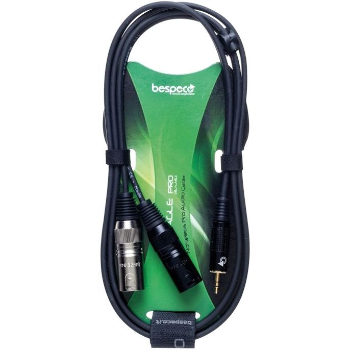 Bespeco EAYMS2MX300 3.5mm-M to 2XLR-M 3M Cable - Black Bespeco EAYMS2MX300 3.5mm-M to 2XLR-M 3M Cable - Black