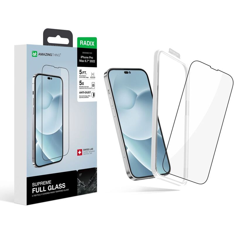 AMAZINGThing iPhone 14 Pro Max Screen Protector 2.75D Fully Covered Radix Glass AMAZINGThing iPhone 14 Pro Max Screen Protector 2.75D Fully Covered Radix Glass