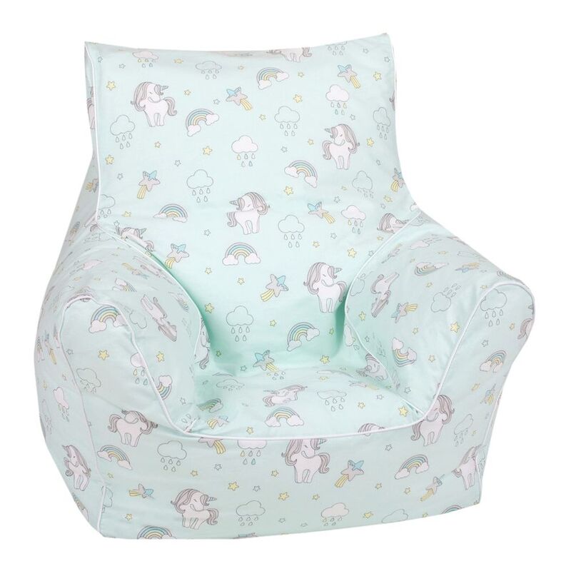 Delsit Bean Chair - Unicorns - Mint