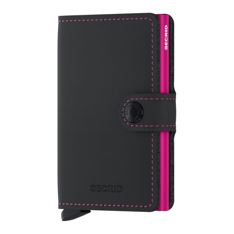 Secrid Miniwallet Matte Black & Fuchsia