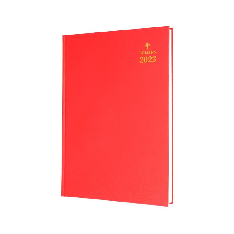 Collins Debden Desk A5 Day To A Page Diary 2023 - Red