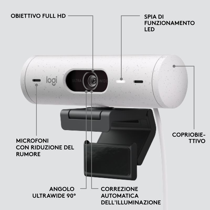 Logitech 960-001428 Brio 500 FHD Webcam - Off-White