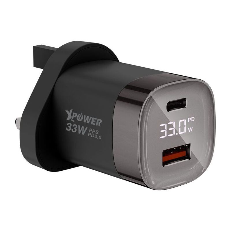 xPower WC33 33W PPS/PD LED Display Charger - Black