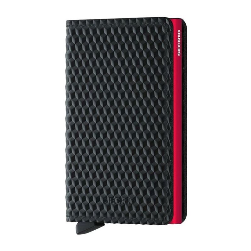 Secrid Slimwallet - Cubic Leather - Black/Red