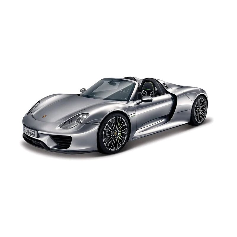 Bburago 18-21076 Collezione A Porsche 918 Spyder 1.24 Scale Die-Cast Model Car - Grey (Without Stand) Bburago 18-21076 Collezione A Porsche 918 Spyder 1.24 Scale Die-Cast Model Car - Grey (Without Stand)