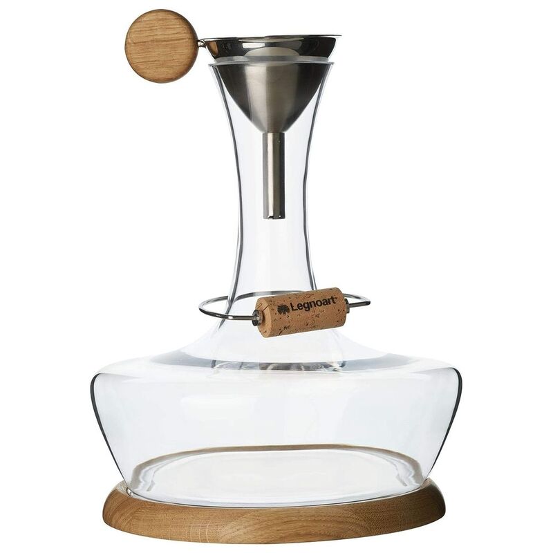 Legnoart Chateau Du Gout Decanter Set In Crystal & Oak