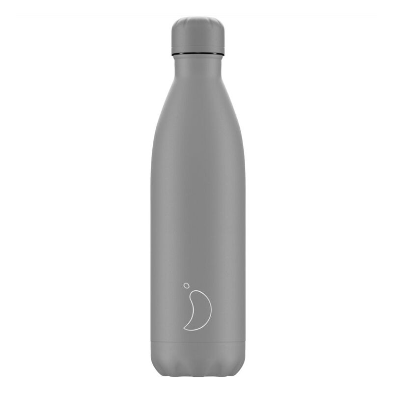 Chilly's Bottles Monochrome All Grey Stainless Steel Water Bottle 750ml