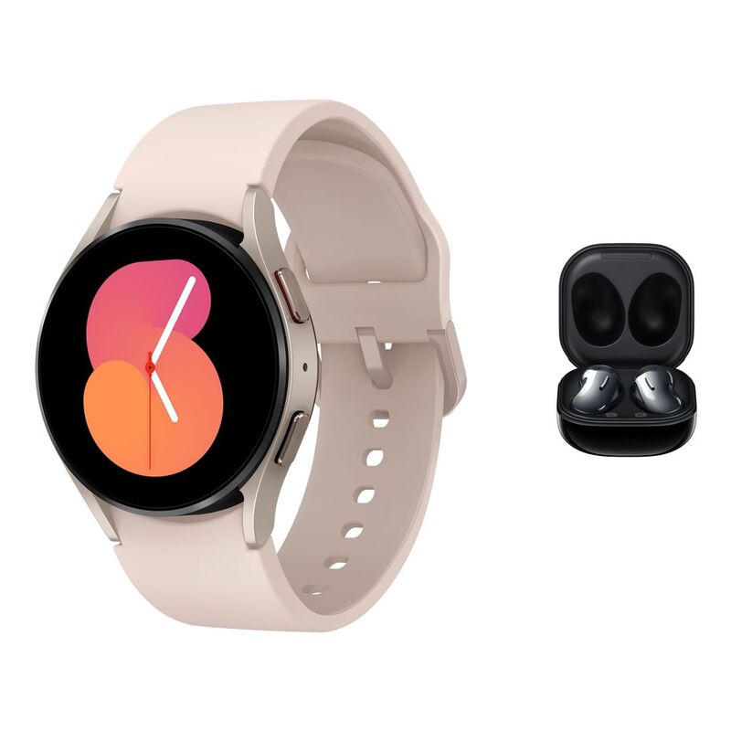 Samsung Galaxy Watch 5 40mm - Pink Gold + Samsung Galaxy Buds Live - Black (Bundle)